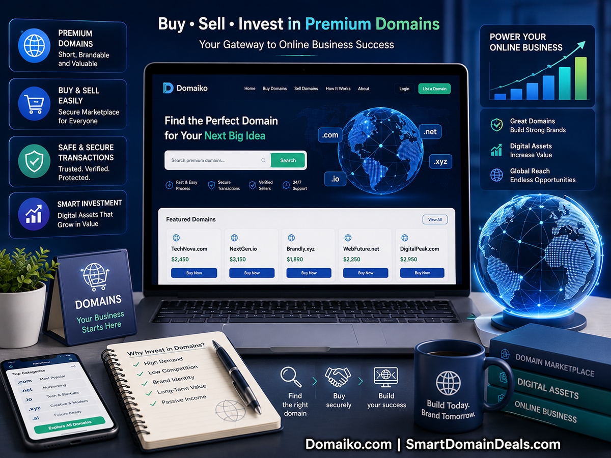 Domaiko.com – A Brandable Domain for Domain Marketplace, Online Business and Digital Assets