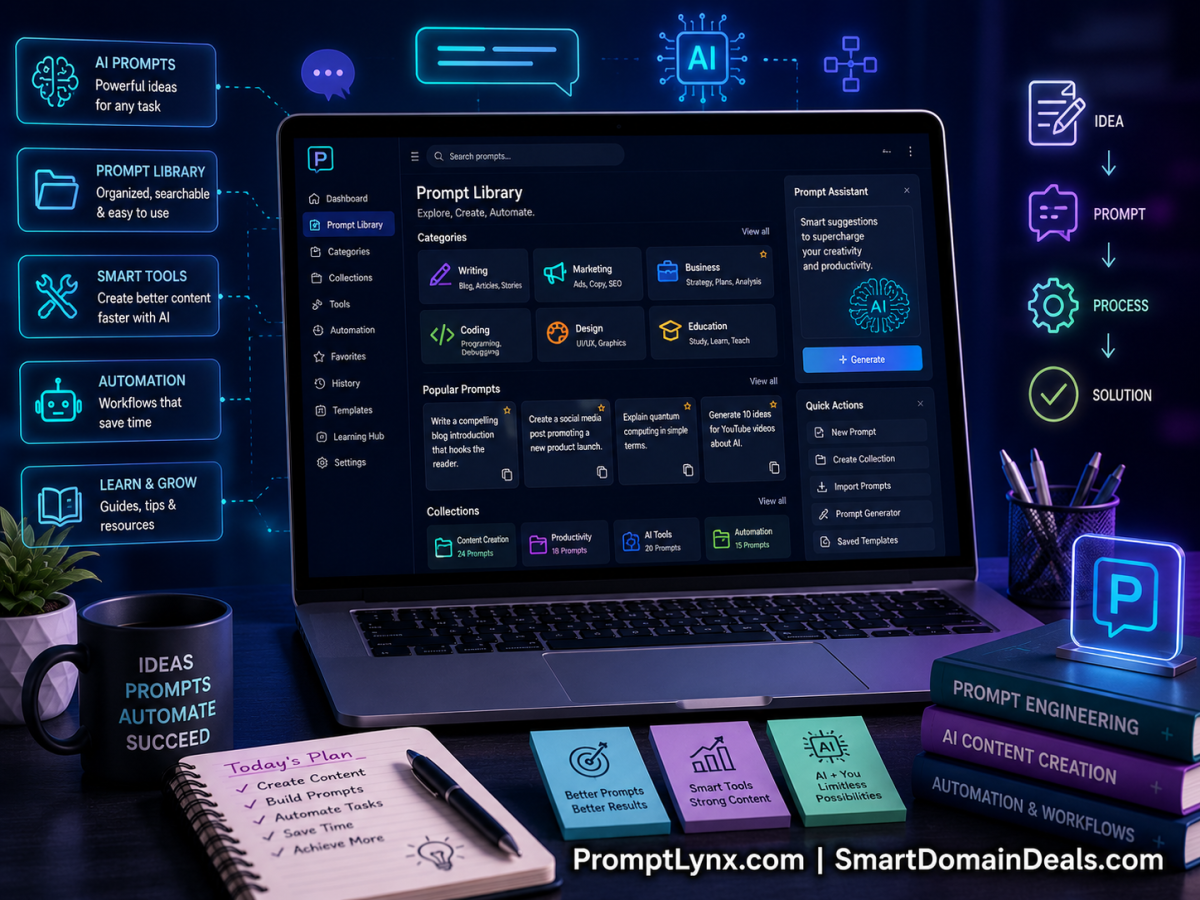 PromptLynx.com – A Brandable Domain for AI Prompts, Prompt Tools and Smart Content