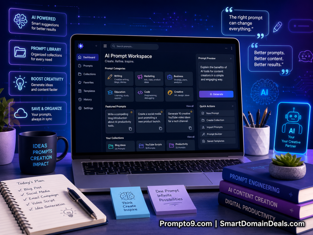 Prompto9.com – A Modern Domain for AI Prompts, Creative Tools and Digital Productivity
