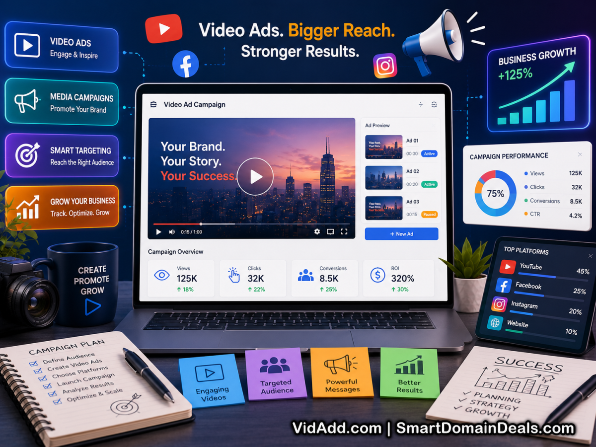VidAdd.com – A Short Domain for Video Advertising, Digital Marketing and Media Campaigns